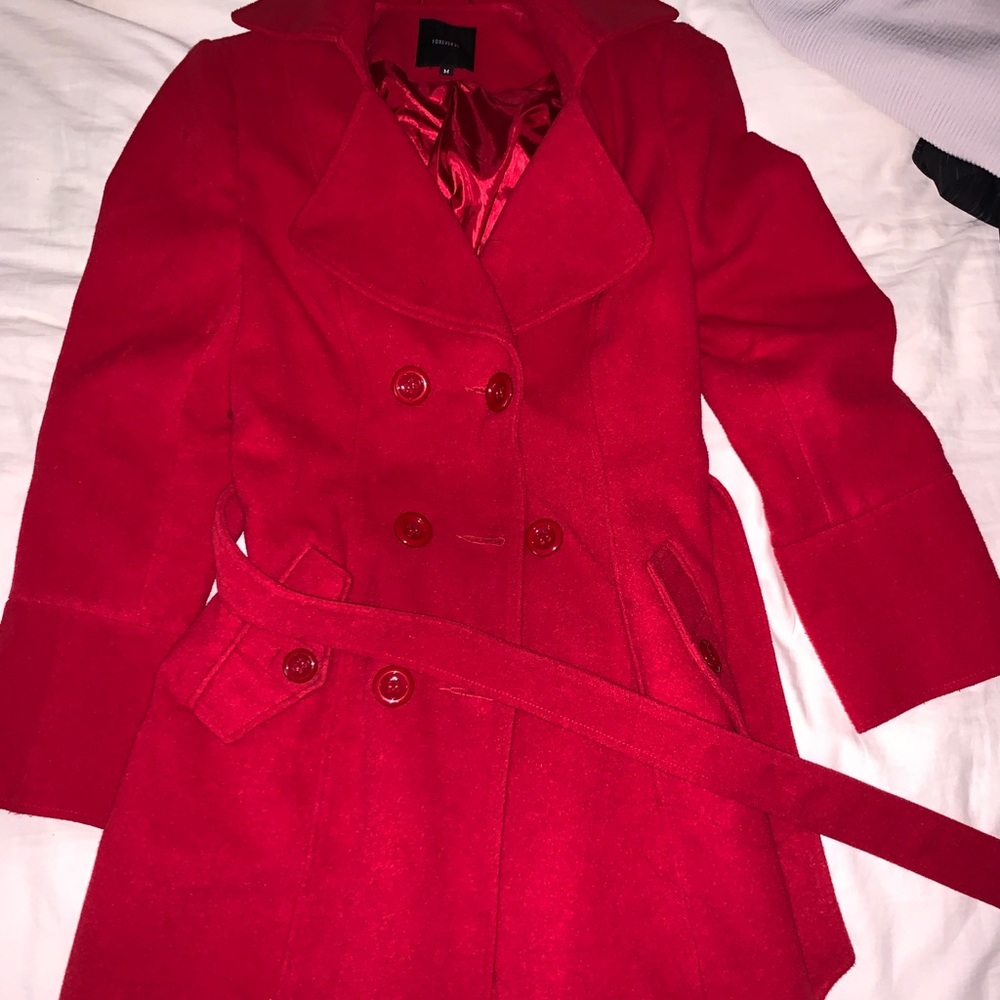 Red trench coat